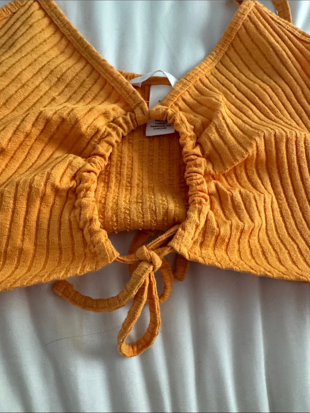 H&M Orange Ribbed Tie-Front Cami - Picture 3 of 5